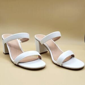SOLUDOS Ines Heels Cushioned All White Women's‎ Size 9/39.5 Strappy summer